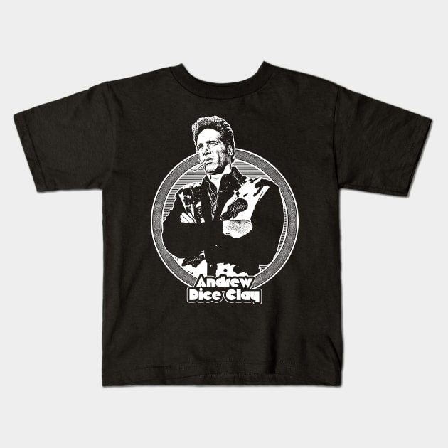 Andrew Dice Clay //// Retro Style Fan Art Design Kids T-Shirt by DankFutura